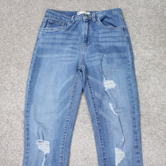 Levi’s Jeans Womens 16 Blue 720 High Rise Super Skinny Distressed Denim (26x27) - Picture 2 of 13